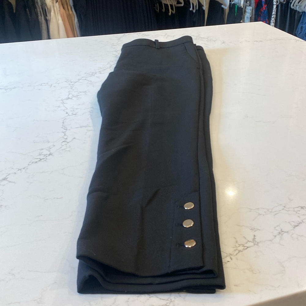 Ann Taylor Ankle pant with gold button detailing.